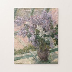 Lilacs in Window van Mary Cassatt American Painter Legpuzzel
