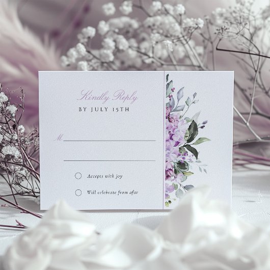 Lilacs Lavender Bliss Wedding Carte RSVP