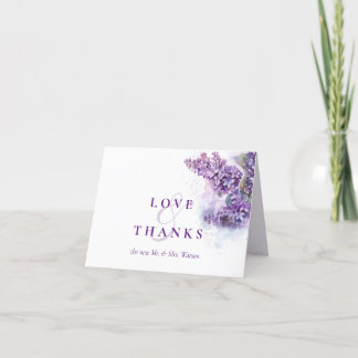 Lilacs lente zomer bruiloft bedankkaart