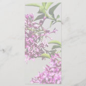 Lilacs roses et menu Mariage Feuille (Dos)