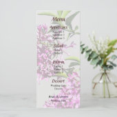 Lilacs roses et menu Mariage Feuille (Debout devant)