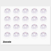 Lilacs Waterverf Floral Elegant Bruiloft Ronde Sticker (Vel)