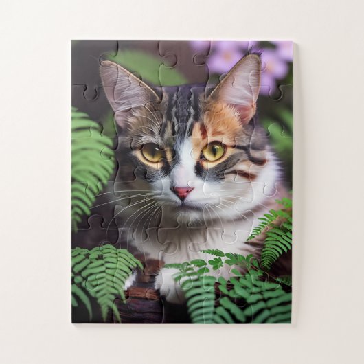 Lilah de schildpad: een perfect mooie kat legpuzzel (Verticaal)
