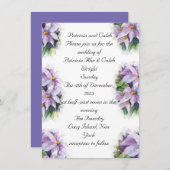 Lilak clematis Faire-part de mariage (Devant / Derrière)