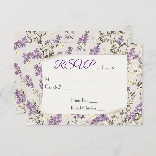 Lilas de Mariage RSVP (Devant / Derrière)
