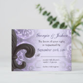 lilas "fer fleur de lis" Mariage RSVP (Debout devant)