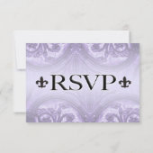 lilas "fer fleur de lis" Mariage RSVP (Dos)
