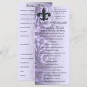 lilas "fer fleur de lis" PROGRAMME DE MARIAGE (Devant / Derrière)