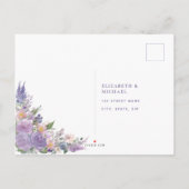 Lilas Lavande Floral Moderne Pas de Menu RSVP (Dos)