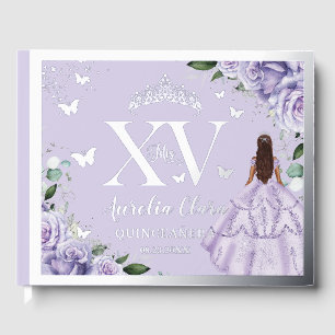 Lilas Pourpre Floral Quinceañera Quince 15 Argent