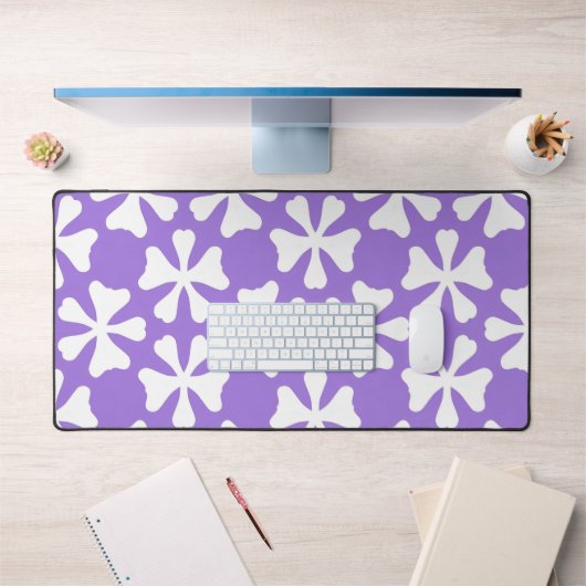 Lilas violet et blanc motif floral géométrique (Bureau 1)