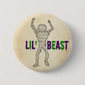 Lil'Beast Driving Font Mummy Halloween Ronde Button 5,7 Cm (Voorkant)