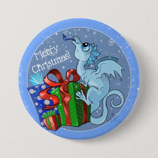 lil'Dragon Snowflake Ronde Button 7,6 Cm (Voorkant)