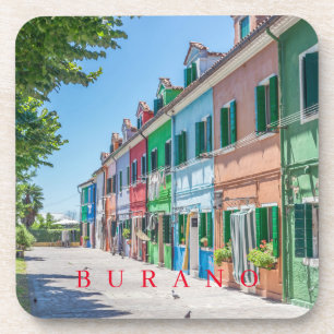 L'île de Burano maisons vue dessous de verre