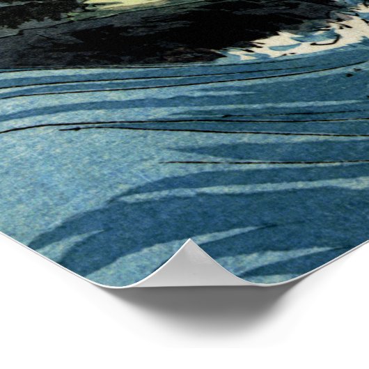 L'île de Kojima, Grosse Vague. Impression de bloc  (Coin)