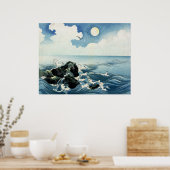 L'île de Kojima, Grosse Vague. Impression de bloc  (Cuisine)