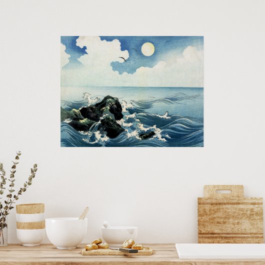 L'île de Kojima, Grosse Vague. Impression de bloc  (Cuisine)