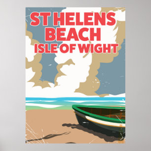 L'île de St helens plage île de poids affiche de v