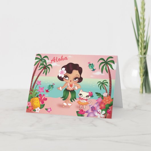 L'île paradisiaque de Hula Lulu - carte de voeux (Devant)