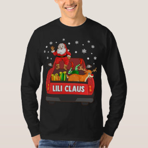 Lili Claus Rode Vrachtwagen Santa Rendier Elf Kers T-shirt