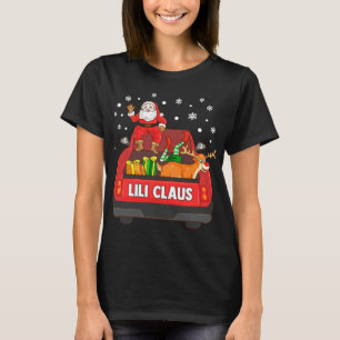 Lili Claus Rode Vrachtwagen Santa Rendier Elf Kers T-shirt