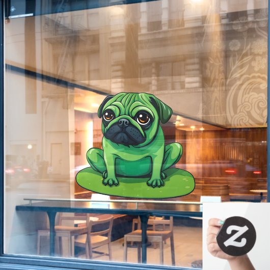 Lili Pug Raamsticker (Cafe Raam)