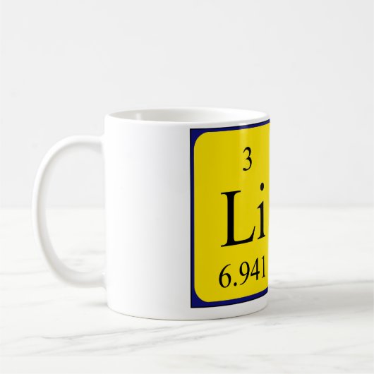 Lili tasse de nom de table périodique (Gauche)