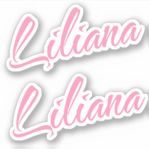 Liliana Decoratieve naam in roze x2 Sticker