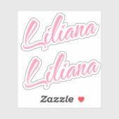 Liliana Nom décoratif en rose x2 Sticker (Feuille)