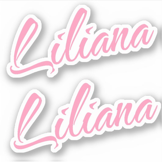 Liliana Nom décoratif en rose x2 Sticker (Devant)