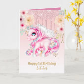 Lilibet 1er Anniversaire Cartes - Princesse Unicor (Fleur jaune)