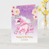 Lilibet 1re carte d'anniversaire - Princesse Unico (Fleur jaune)