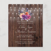 Lilibet Baby shower Invite - Rustisch Oranje Paars (Voorkant)