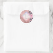 Lilibet Monogram Rozegoud Bloem geschikt voor Prin Ronde Sticker (Tas)