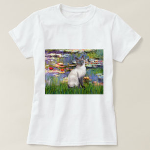 Lilies 2 - blauwpuntsiamese kat t-shirt