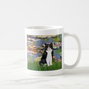 Lilies 2 - Zwarte en witte kat Koffiemok
