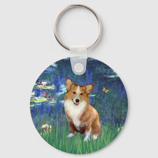 Lilies #5 - Pembroke Welsh Corgi 1 Sleutelhanger (Voorkant)