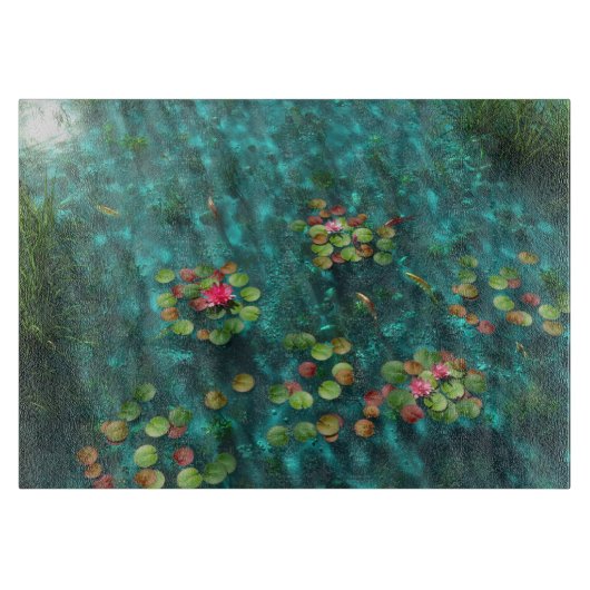 Lilies aan de watersnijkant snijplank (Voorkant)