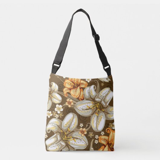 Lilies All-Over-Print Cross Body Bag, medium Crossbody Tas (Voorkant)