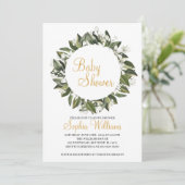 Lilies Baby shower Invitation Kaart (Staand voorkant)