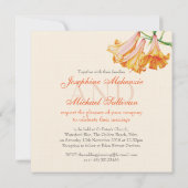 Lilies bloemenschildervierkant bruiloft kaart (Achterkant)