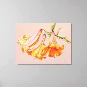 "Lilies" - botanisch canvasafdrukmedium voor fijne Canvas Afdruk