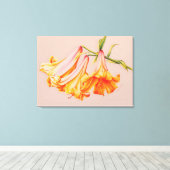 "Lilies" - botanisch canvasafdrukmedium voor fijne Canvas Afdruk (Insitu (Houten vloer))