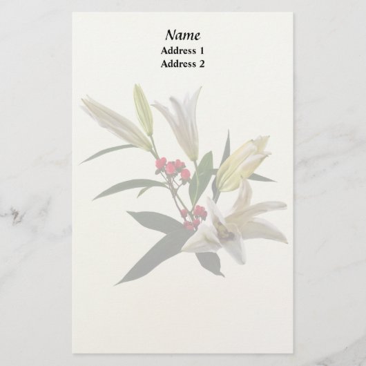 Lilies en Berries Wedding Supplies Briefpapier (Voorkant)