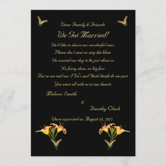 Lilies en Butterflies Elopement 2 Aankondiging