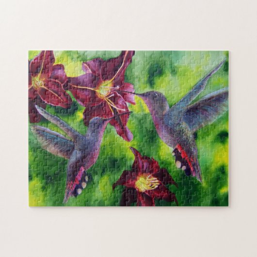 Lilies en Humming Bird Puzzle Legpuzzel (Horizontaal)