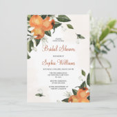 Lilies en Oranje Floral Bridal Shower Kaart (Staand voorkant)