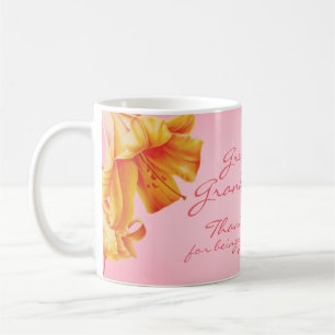 Lilies fine art grand grand-mère tasse rose