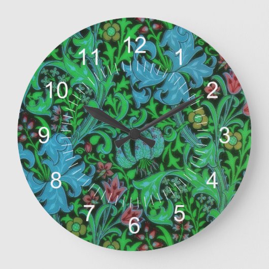 Lilies Floral Pattern Grote Klok (Voorkant)