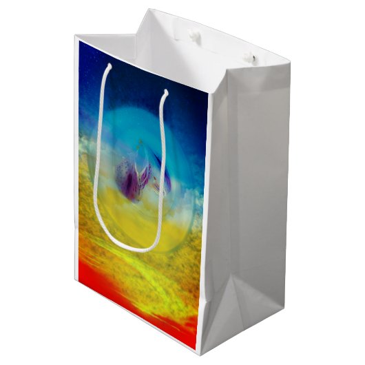 Lilies hart, abstract surrealistisch kunstwerk medium cadeauzakje (Voorkant Gekanteld)